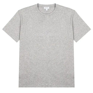 Sunspel Womens Boy Fit Crew Neck T Shirt Grey Melange Sunspel