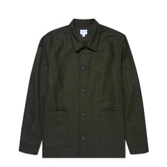 Sunspel British Wool Twin Pocket Jacket Drill Green - Parasol Store