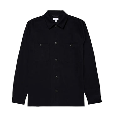 Sunspel Brushed Cotton Overshirt Navy