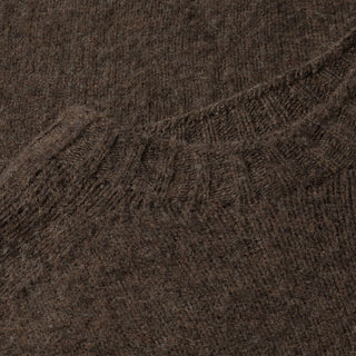 Sunspel Brushed Shetland Crew Neck Bark - Parasol Store