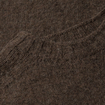 Sunspel Brushed Shetland Crew Neck Bark - Parasol Store