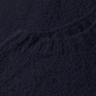 Sunspel Brushed Shetland Crew Neck Navy - Parasol Store