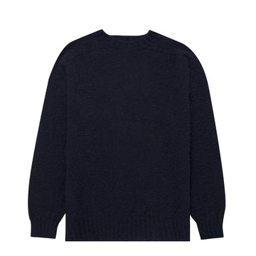 Sunspel Brushed Shetland Crew Neck Navy - Parasol Store