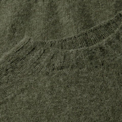 Sunspel Brushed Shetland Crew Neck Sea Moss - Parasol Store