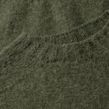 Sunspel Brushed Shetland Crew Neck Sea Moss - Parasol Store