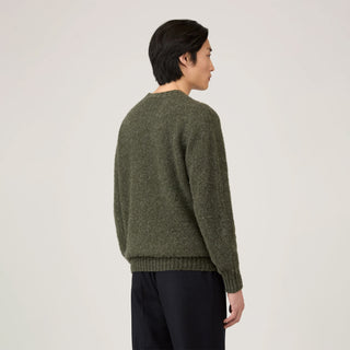 Sunspel Brushed Shetland Crew Neck Sea Moss - Parasol Store