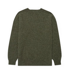 Sunspel Brushed Shetland Crew Neck Sea Moss - Parasol Store
