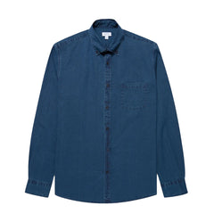 Sunspel Button Down Shirt Indigo - Parasol Store