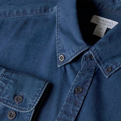 Sunspel Button Down Shirt Indigo - Parasol Store