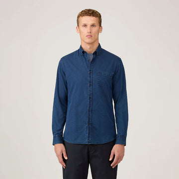 Sunspel Button Down Shirt Indigo - Parasol Store