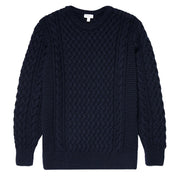 Sunspel Cable Jumper Navy - Parasol Store