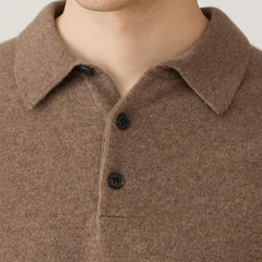 Sunspel Cashmere Polo Taupe