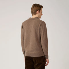 Sunspel Cashmere Polo Taupe