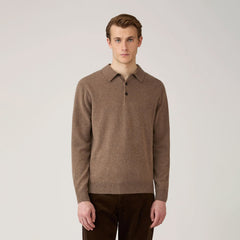 Sunspel Cashmere Polo Taupe