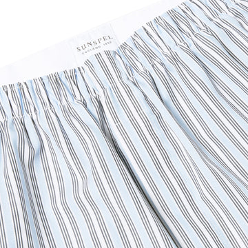 Sunspel Classic Boxer Short Blue Mix Stripe