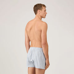 Sunspel Classic Boxer Short Blue Mix Stripe