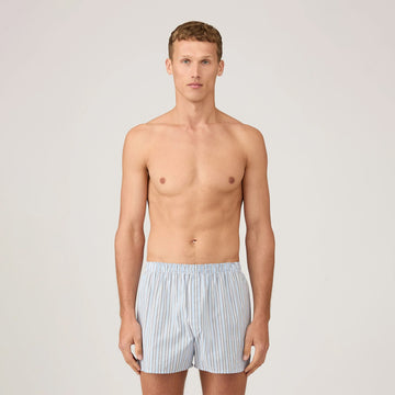 Sunspel Classic Boxer Short Blue Mix Stripe