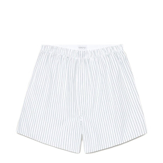 Sunspel Classic Boxer Short White / Blue / Green Archive Stripe - Parasol Store