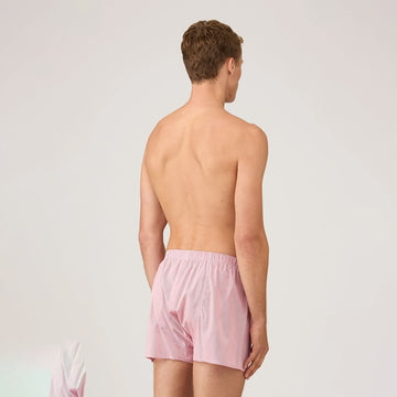 Sunspel Classic Boxer Short White / Red Micro Gingham