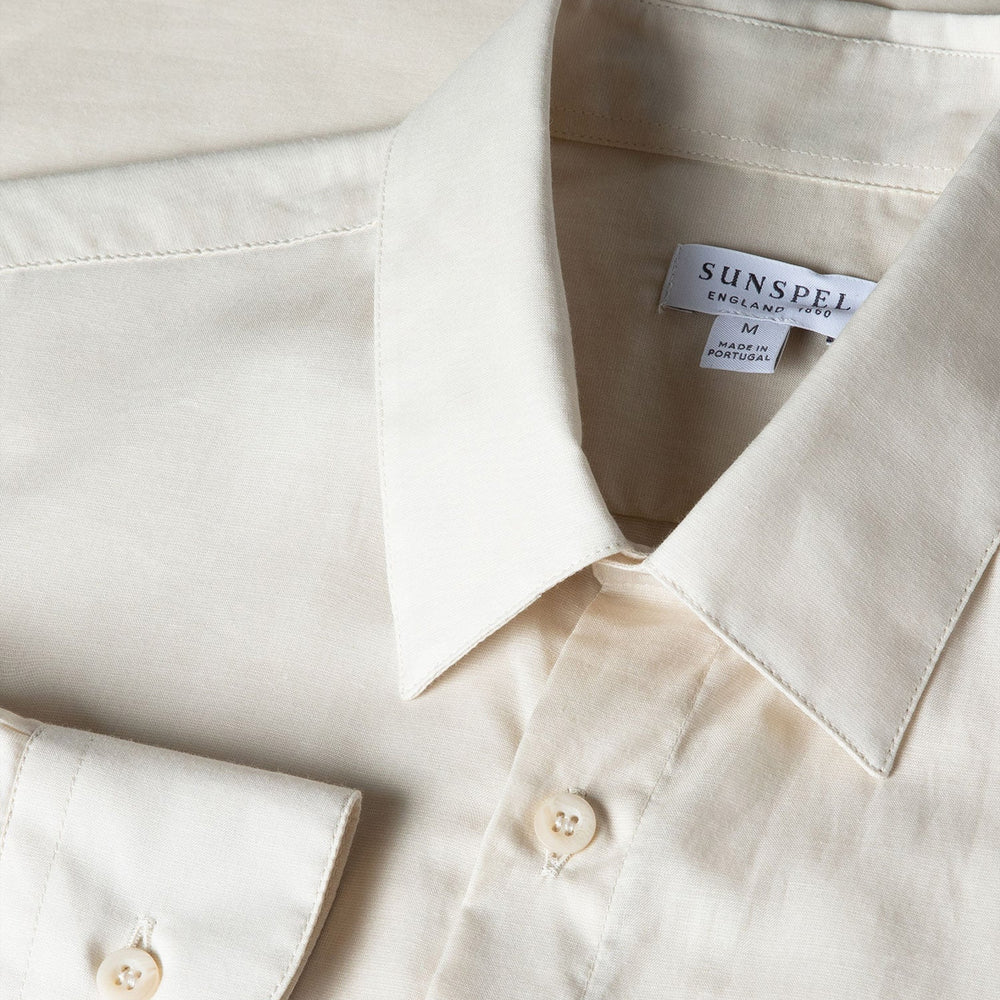 Sunspel Cotton Cashmere Shirt Ecru - Parasol Store