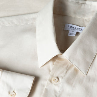 Sunspel Cotton Cashmere Shirt Ecru - Parasol Store