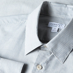 Sunspel Cotton Cashmere Shirt Light Blue / White - Parasol Store