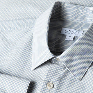 Sunspel Cotton Cashmere Shirt Light Blue / White - Parasol Store