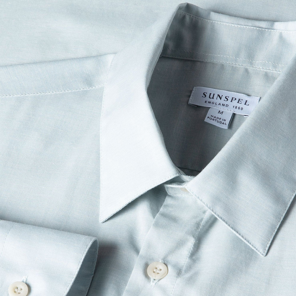Sunspel Cotton Cashmere Shirt Light Blue - Parasol Store