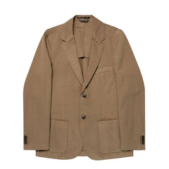 Sunspel Cotton Linen Blazer Dark Cedar