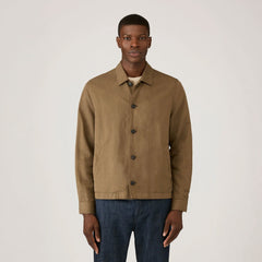 Sunspel Cotton Linen Jacket Dark Cedar