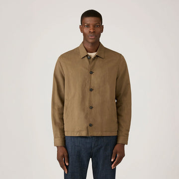 Sunspel Cotton Linen Jacket Dark Cedar