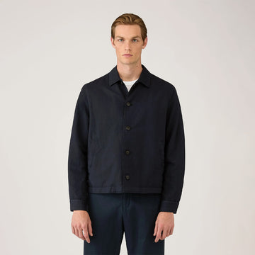 Sunspel Cotton Linen Jacket Navy