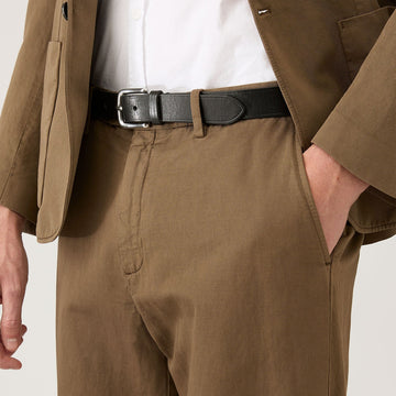 Sunspel Cotton Linen Trouser Dark Cedar 32" LEG