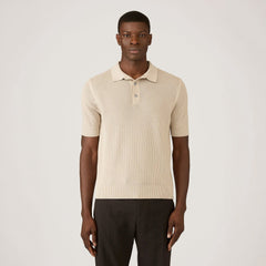 Sunspel Cotton Mesh Polo Hazelwood