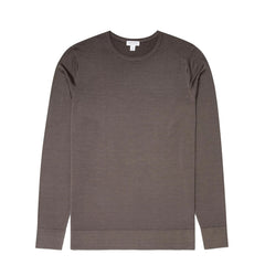 Sunspel Extra-Fine Merino Crew Neck Knit Cedar - Parasol Store