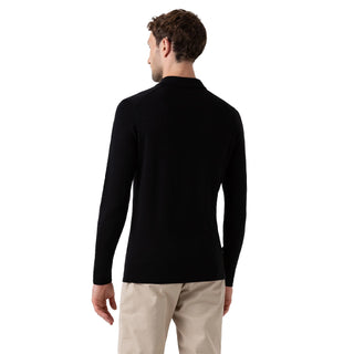 Sunspel Extra-Fine Merino Polo Shirt Black