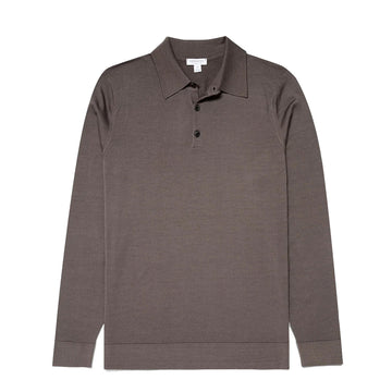 Sunspel Extra-Fine Merino Polo Shirt Cedar