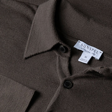 Sunspel Extra-Fine Merino Polo Shirt Cedar - Parasol Store