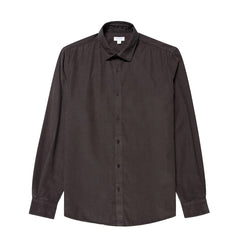 Sunspel Fine Cord Shirt Anthracite