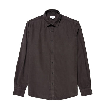 Sunspel Fine Cord Shirt Anthracite