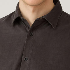 Sunspel Fine Cord Shirt Anthracite