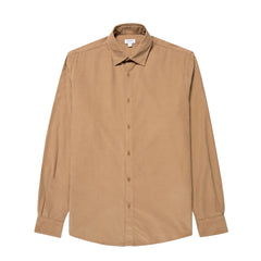 Sunspel Fine Cord Shirt Dark Beige