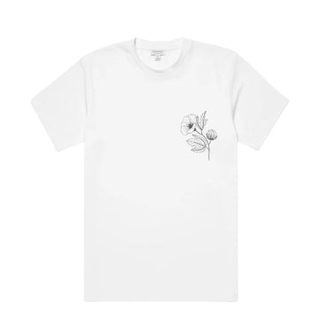 Sunspel Flower Print T-Shirt White - Parasol Store