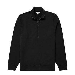 Sunspel Half Zip Sweatshirt Black - Parasol Store