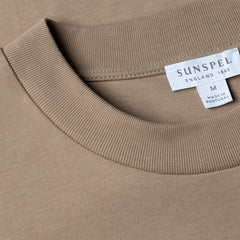 Sunspel Heavy Weight S/S Crew Tee Dark Stone - Parasol Store