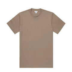 Sunspel Heavy Weight S/S Crew Tee Dark Stone - Parasol Store