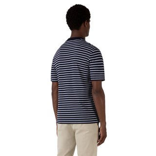 Sunspel Heavy Weight Stripe S/S Crew Tee Navy / White - Parasol Store