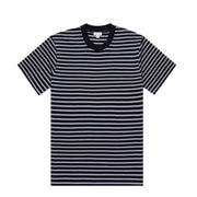Sunspel Heavy Weight Stripe S/S Crew Tee Navy / White - Parasol Store