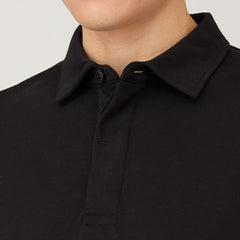 Sunspel Heavyweight L/S Rugby Polo Black