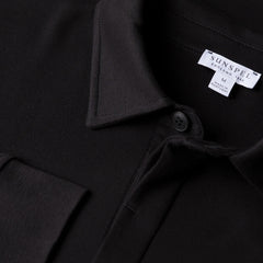 Sunspel Heavyweight L/S Rugby Polo Black